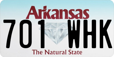 AR license plate 701WHK