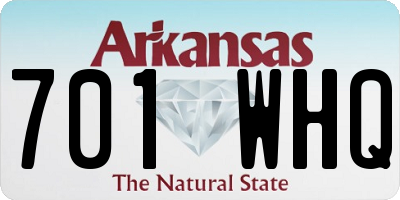 AR license plate 701WHQ