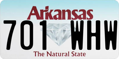 AR license plate 701WHW