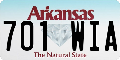 AR license plate 701WIA