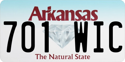 AR license plate 701WIC