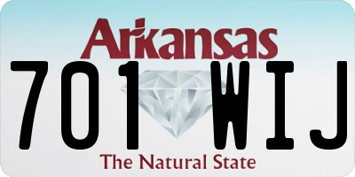 AR license plate 701WIJ