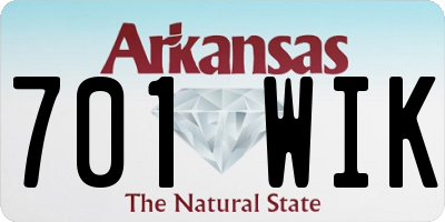 AR license plate 701WIK
