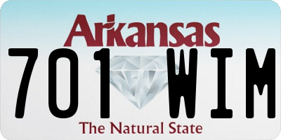 AR license plate 701WIM