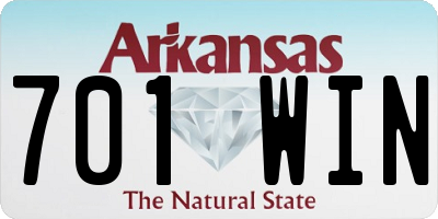 AR license plate 701WIN
