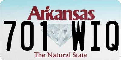 AR license plate 701WIQ