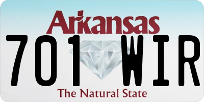 AR license plate 701WIR