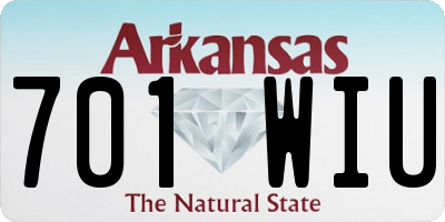 AR license plate 701WIU