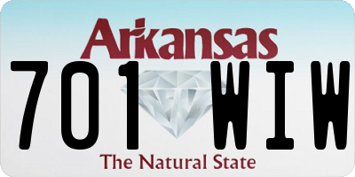 AR license plate 701WIW