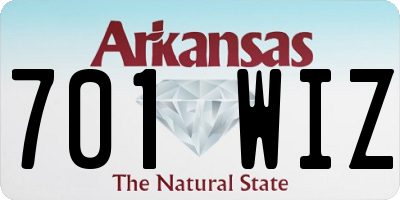 AR license plate 701WIZ