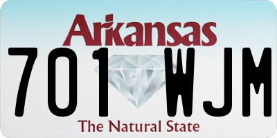 AR license plate 701WJM