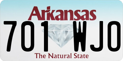 AR license plate 701WJO