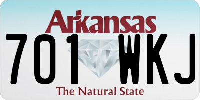 AR license plate 701WKJ