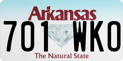 AR license plate 701WKO