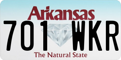 AR license plate 701WKR