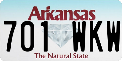 AR license plate 701WKW