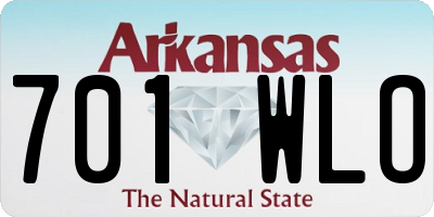 AR license plate 701WLO