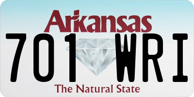 AR license plate 701WRI