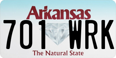 AR license plate 701WRK