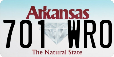 AR license plate 701WRO