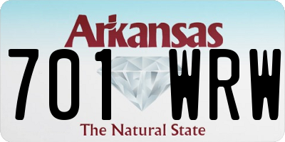 AR license plate 701WRW