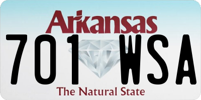 AR license plate 701WSA
