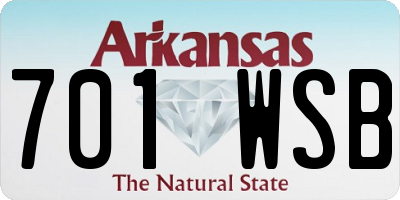 AR license plate 701WSB