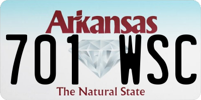 AR license plate 701WSC
