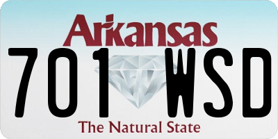 AR license plate 701WSD