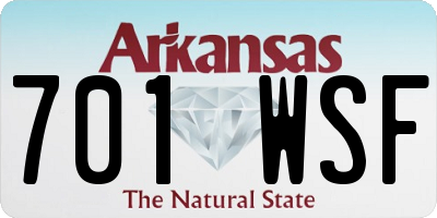 AR license plate 701WSF