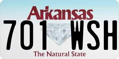 AR license plate 701WSH