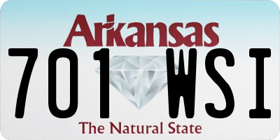 AR license plate 701WSI