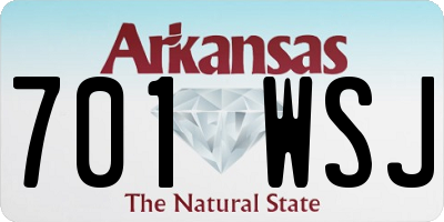 AR license plate 701WSJ