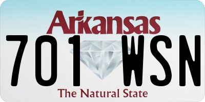 AR license plate 701WSN