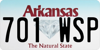 AR license plate 701WSP