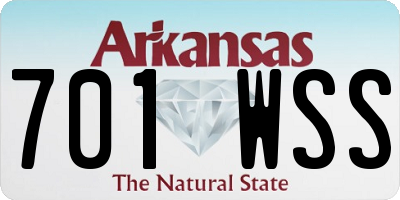 AR license plate 701WSS