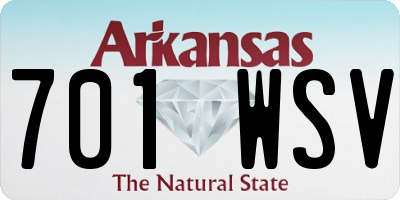 AR license plate 701WSV