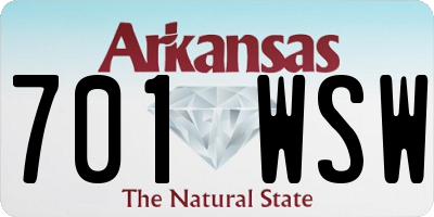 AR license plate 701WSW