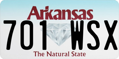 AR license plate 701WSX