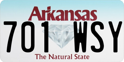 AR license plate 701WSY