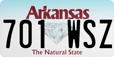 AR license plate 701WSZ