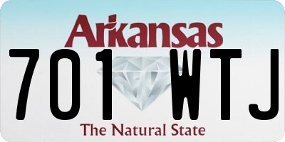 AR license plate 701WTJ