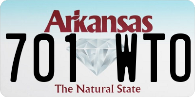AR license plate 701WTO