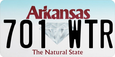 AR license plate 701WTR