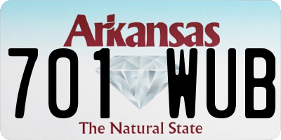 AR license plate 701WUB