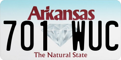 AR license plate 701WUC