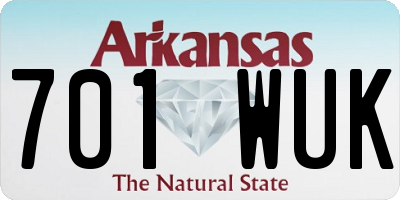 AR license plate 701WUK