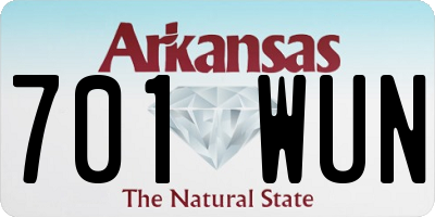 AR license plate 701WUN