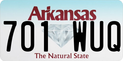 AR license plate 701WUQ