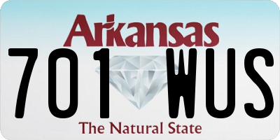 AR license plate 701WUS